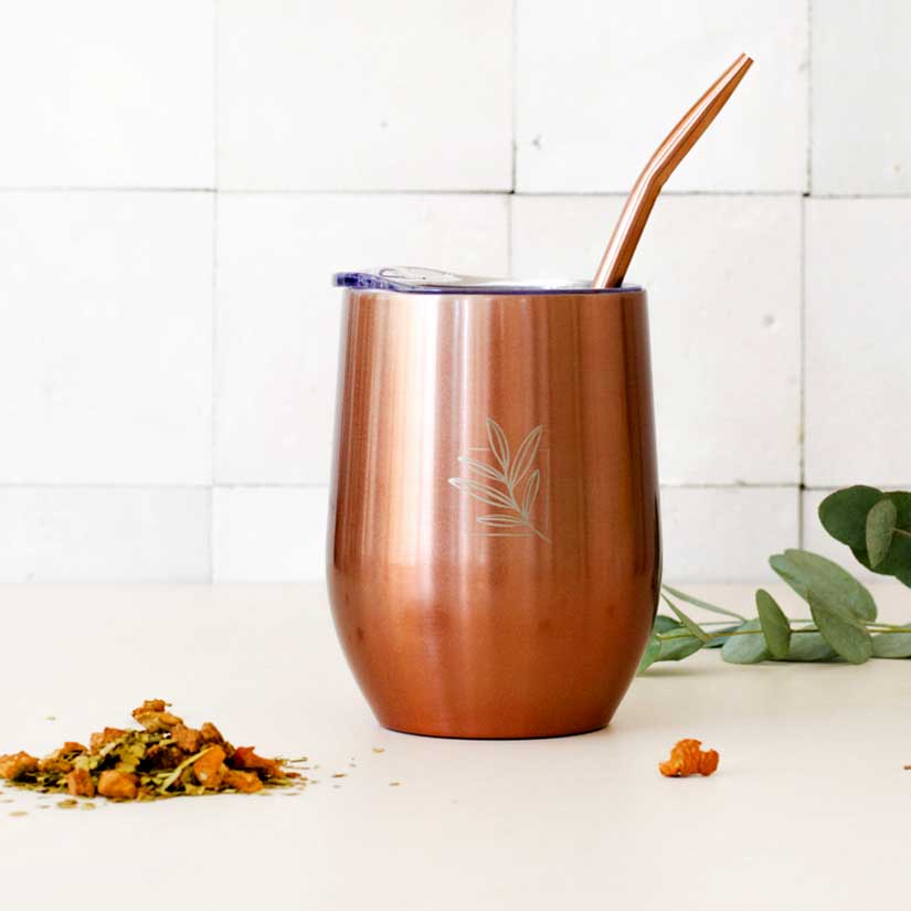 Calebasses Maté Isotherme Gourde Bombilla Cuillère Incluse 35cl