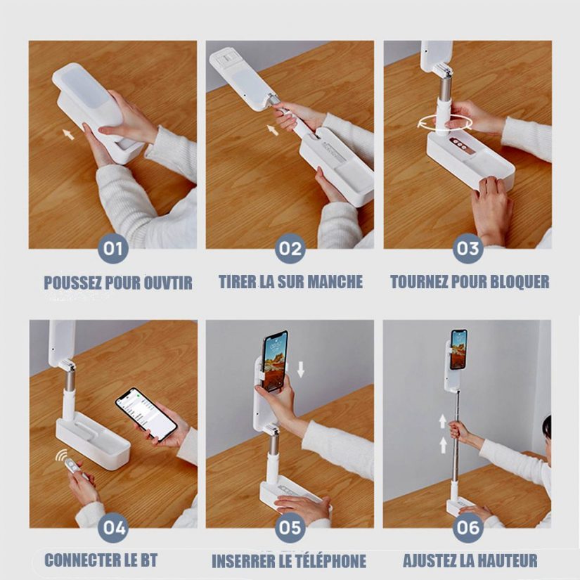 Trépied téléphone pour filmer du dessus