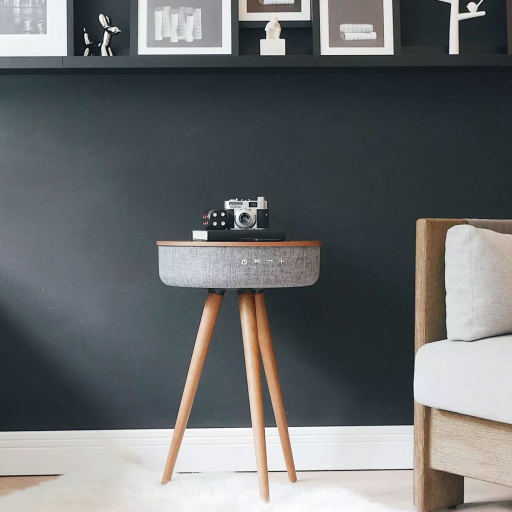 Table Basse Enceinte Bluetooth Son Stéréo 2 USB HP Intégré