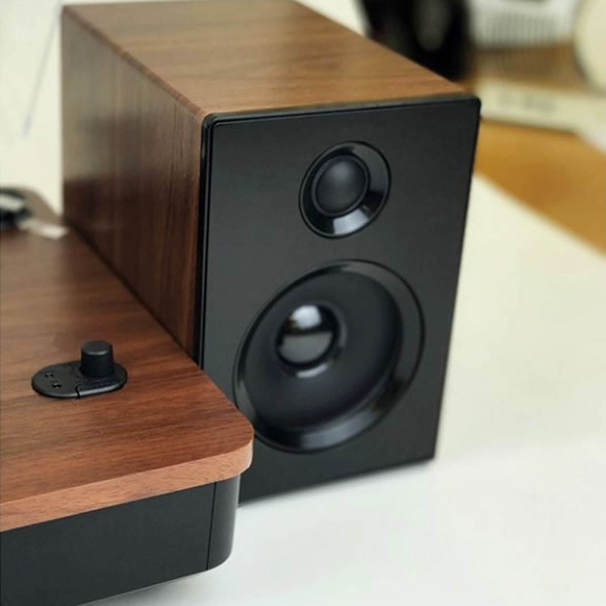 Tourne Disque Vinyle Platine 45 ou 33 Tours en Bois de Teck – Image 8