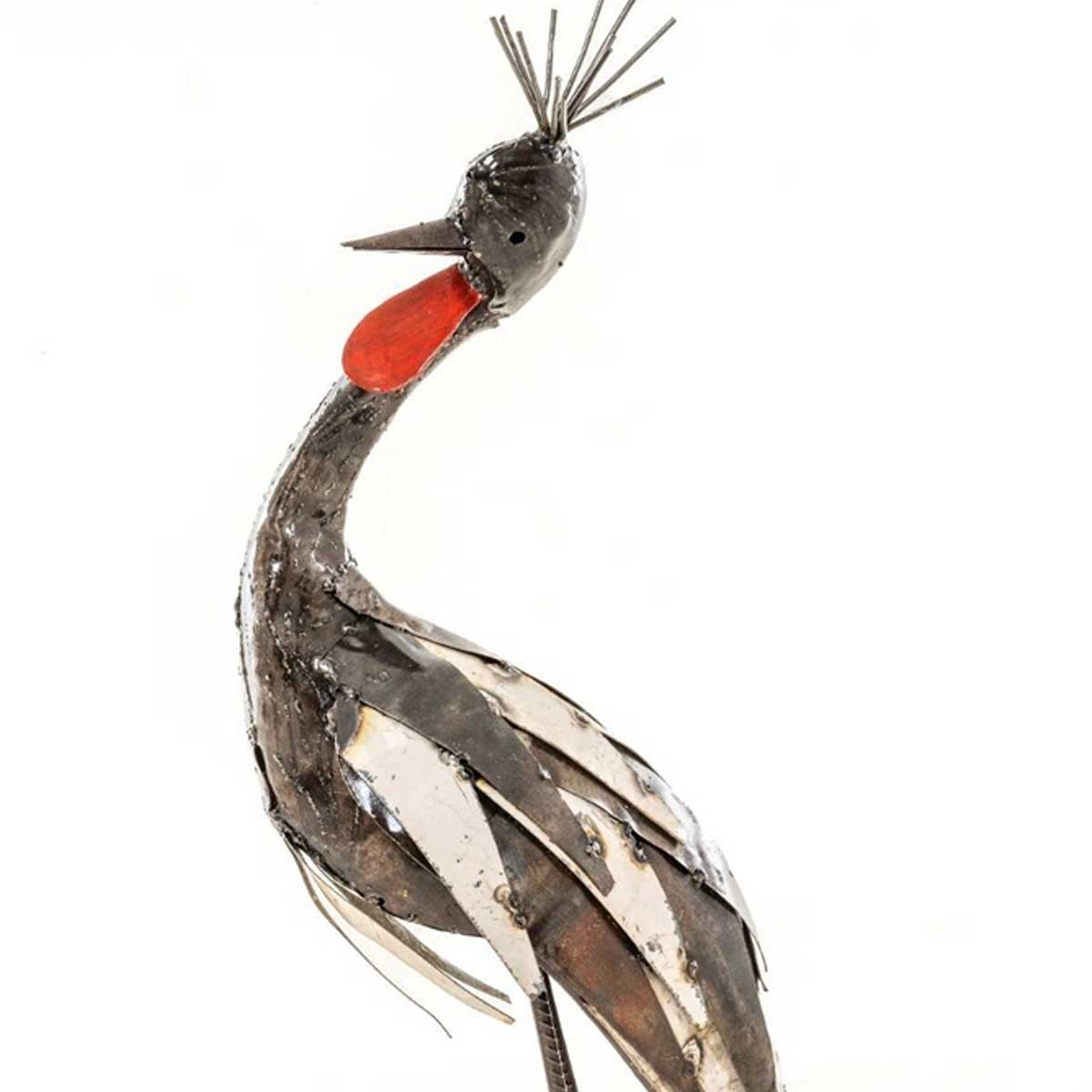 Sculpture de grue en métal